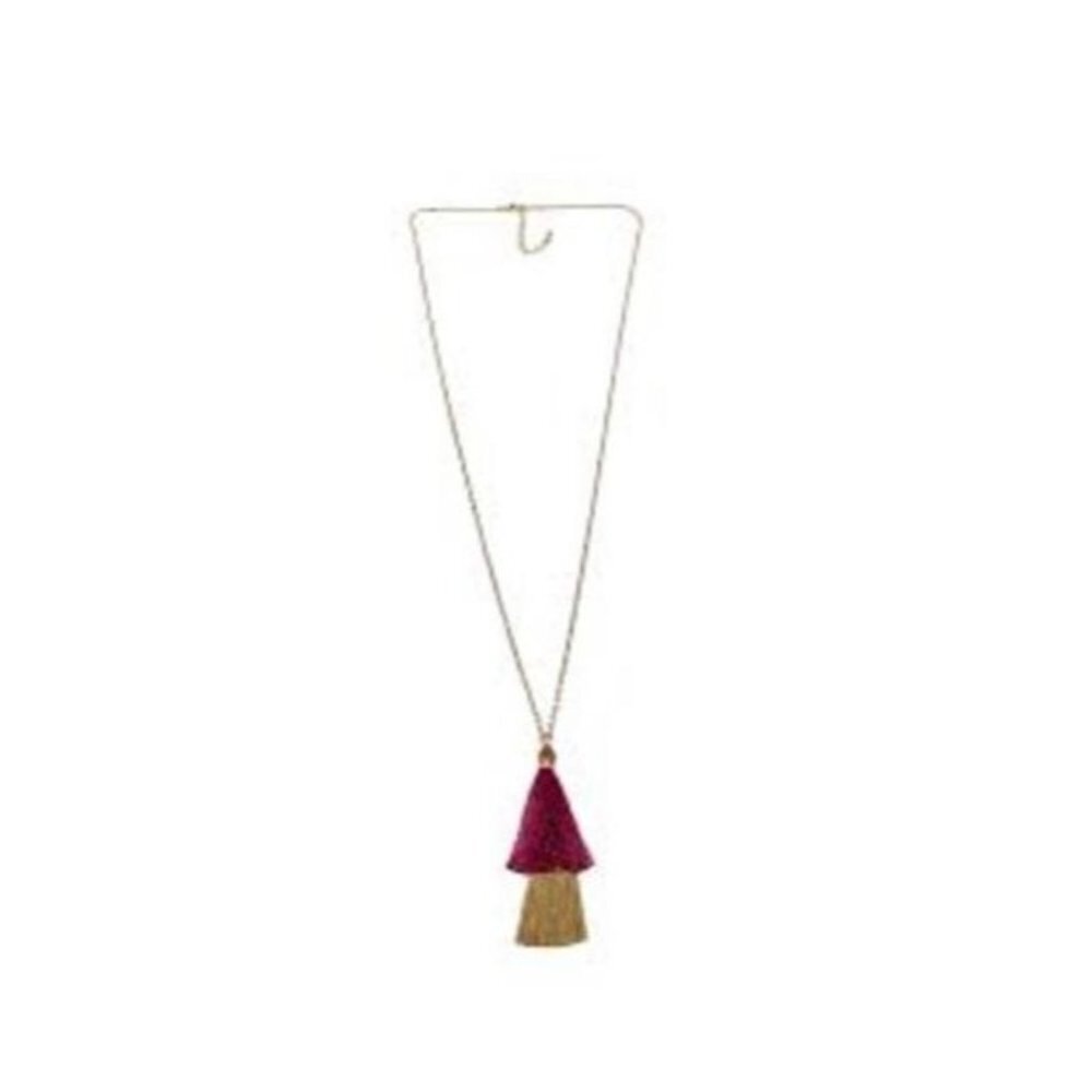 Lily Sky Gold Tone Sky Tassel Long Necklace‎ + Earring Jewelry Set Stylish New